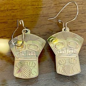 Selling 14 Kt indigenous carved earrings